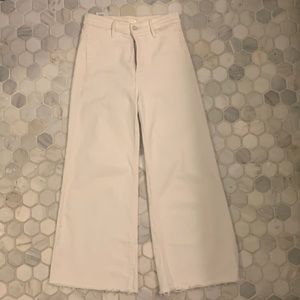 MOTHER - Women’s White Wide Leg Denim